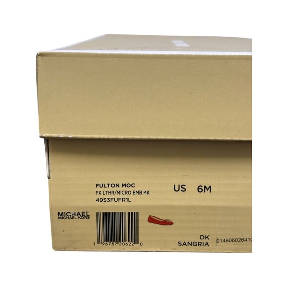 Michael Kors Red Embossed Leather Ballet Flats Size 6 - Picture 8 of 8